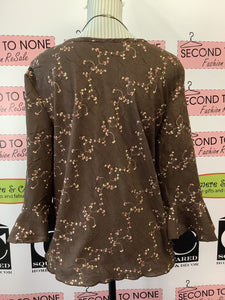 Brown Peasant Blouse (Size XS/S)