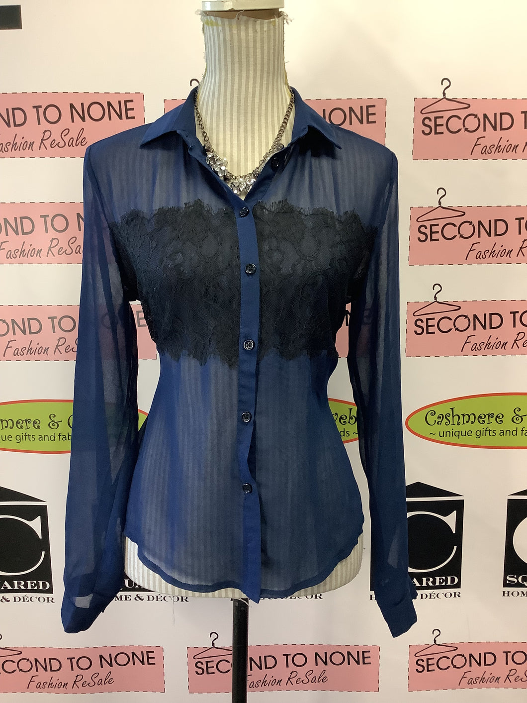 Candy Couture Sheer Button Up (Size S)