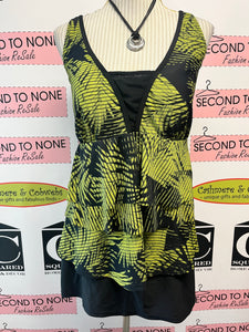 Lime/Black Tankini Set (Size XL)