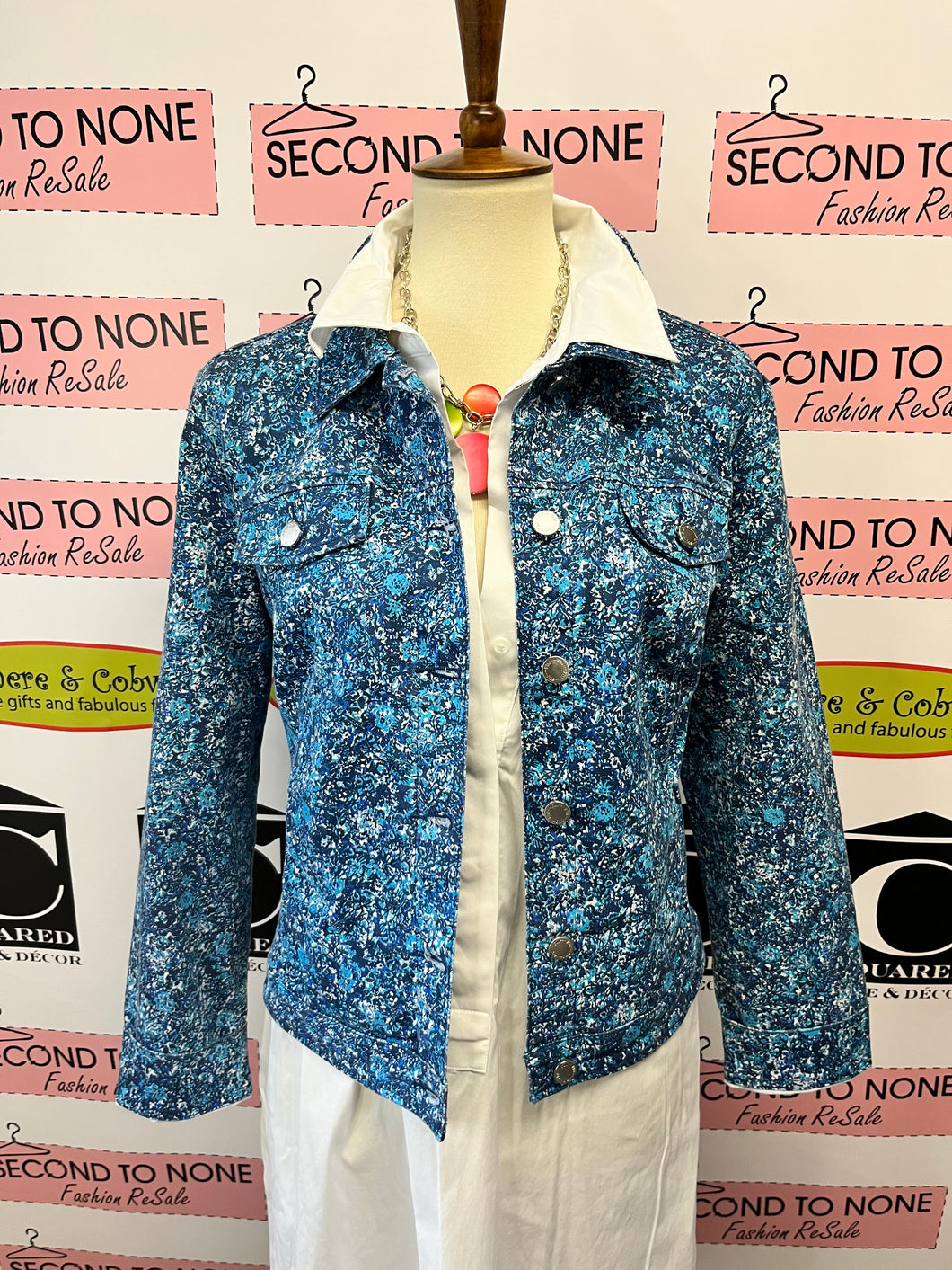 FDJ Printed Denim Jacket (Size L)