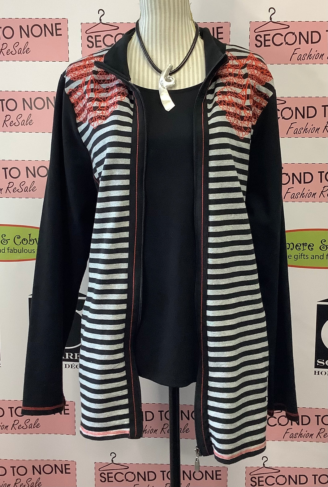 String Floral & Striped Cardi (2XL)