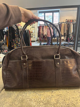 Load image into Gallery viewer, Vintage Bath &amp; Body Works Faux Alligator Duffle Bag
