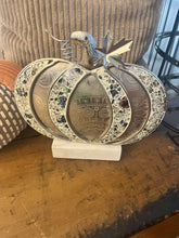 Load image into Gallery viewer, Unique Sparkly Metal Pumpkin Decor

