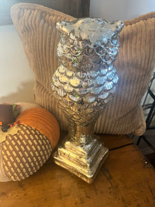 Large Owl with Antique Silver Finish