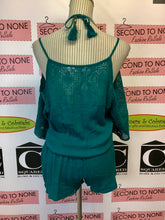 Load image into Gallery viewer, La Vie En Rose Teal Romper (Size L)
