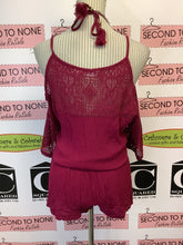 Load image into Gallery viewer, La Vie En Rose Burgundy Romper (Size L)

