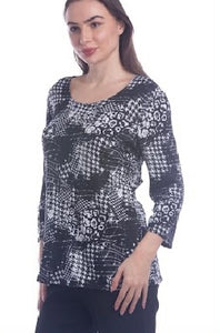 Abstract Houndstooth Top