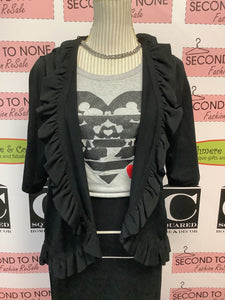 Jessica Ruffled Cropped Cardigan (Size XL)