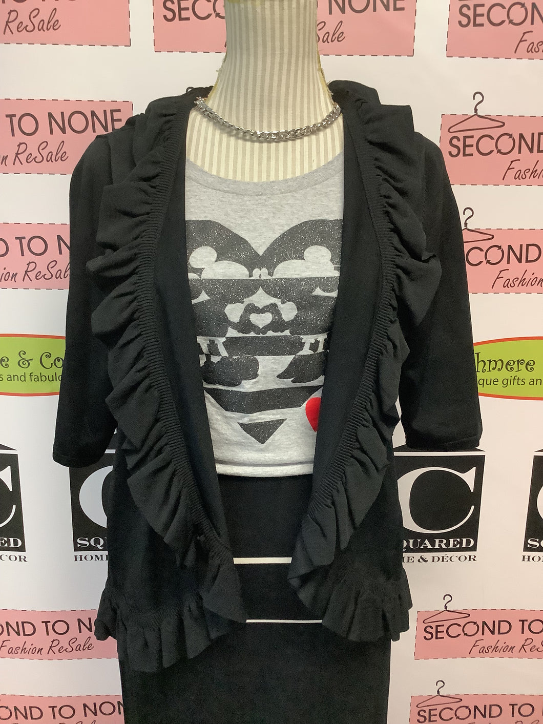 Jessica Ruffled Cropped Cardigan (Size XL)