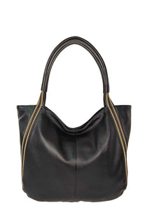 Contrast-Striping Handbag