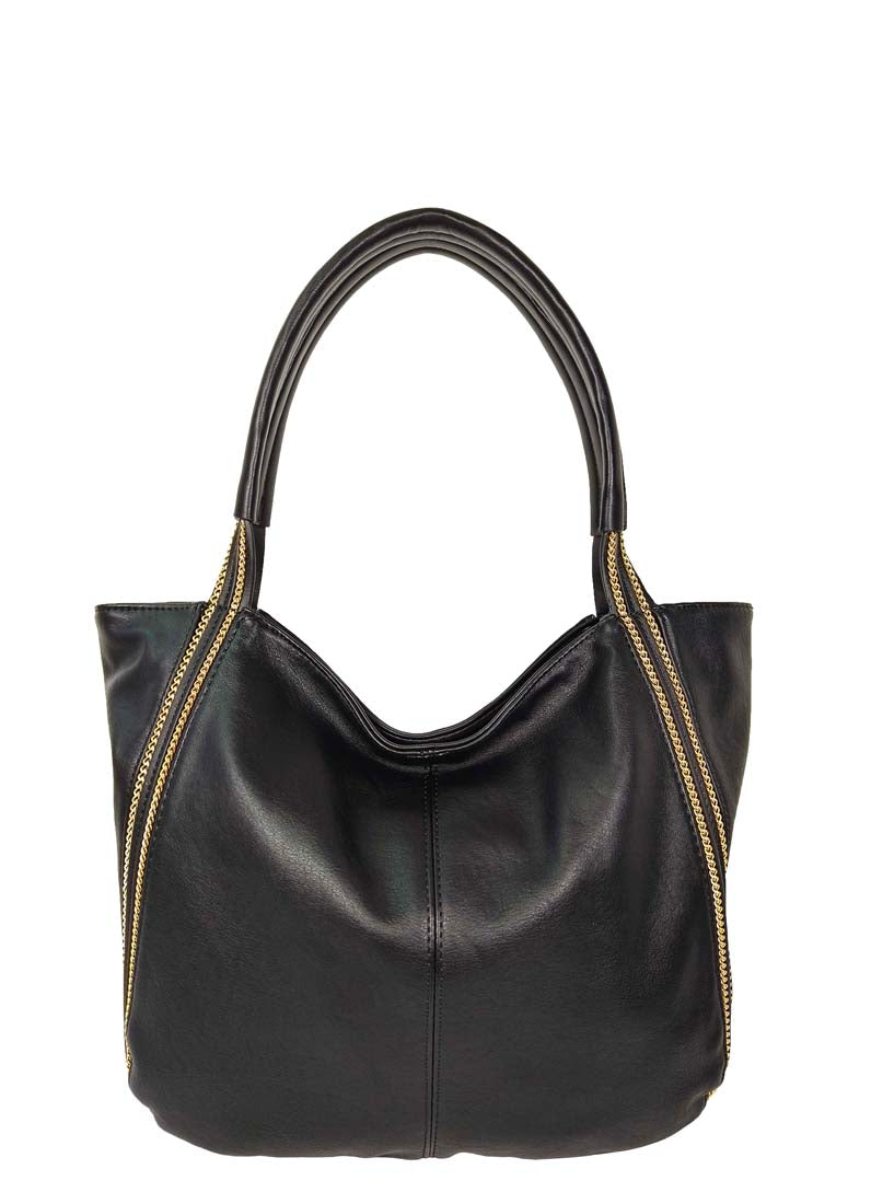 Contrast-Striping Handbag