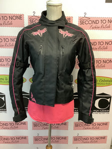 Bull Faster Pink Motorcycle Jacket With Armour (Size XS)