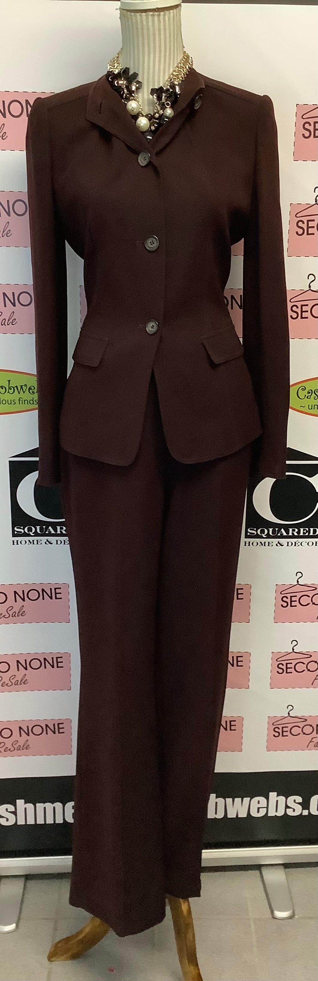 Calvin Klein Burgundy Pant Suit (Size 6)