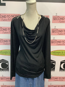 Michael Kors Zipper & Cowl Neck Top (Size L)