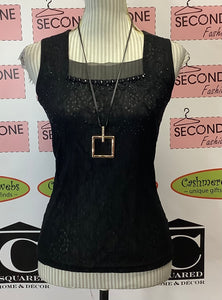 J. Janet Black Lace Top (M)