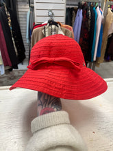 Load image into Gallery viewer, Parkhurst Cherry Red Cotton Sun Hat
