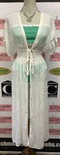 Load image into Gallery viewer, Green and White Ruffled Strapless Bikini (Size M)
