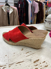 Load image into Gallery viewer, Red Suede Wedge Espadrille Sandals (Size 9/EU 40)

