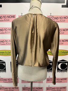 Metallic Bronze Elastic Hem Blouse (Size XS)