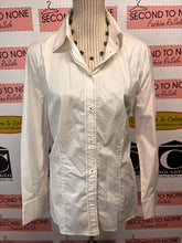 Load image into Gallery viewer, Olsen Europe Contrast Stitched White Blouse (Size 12)
