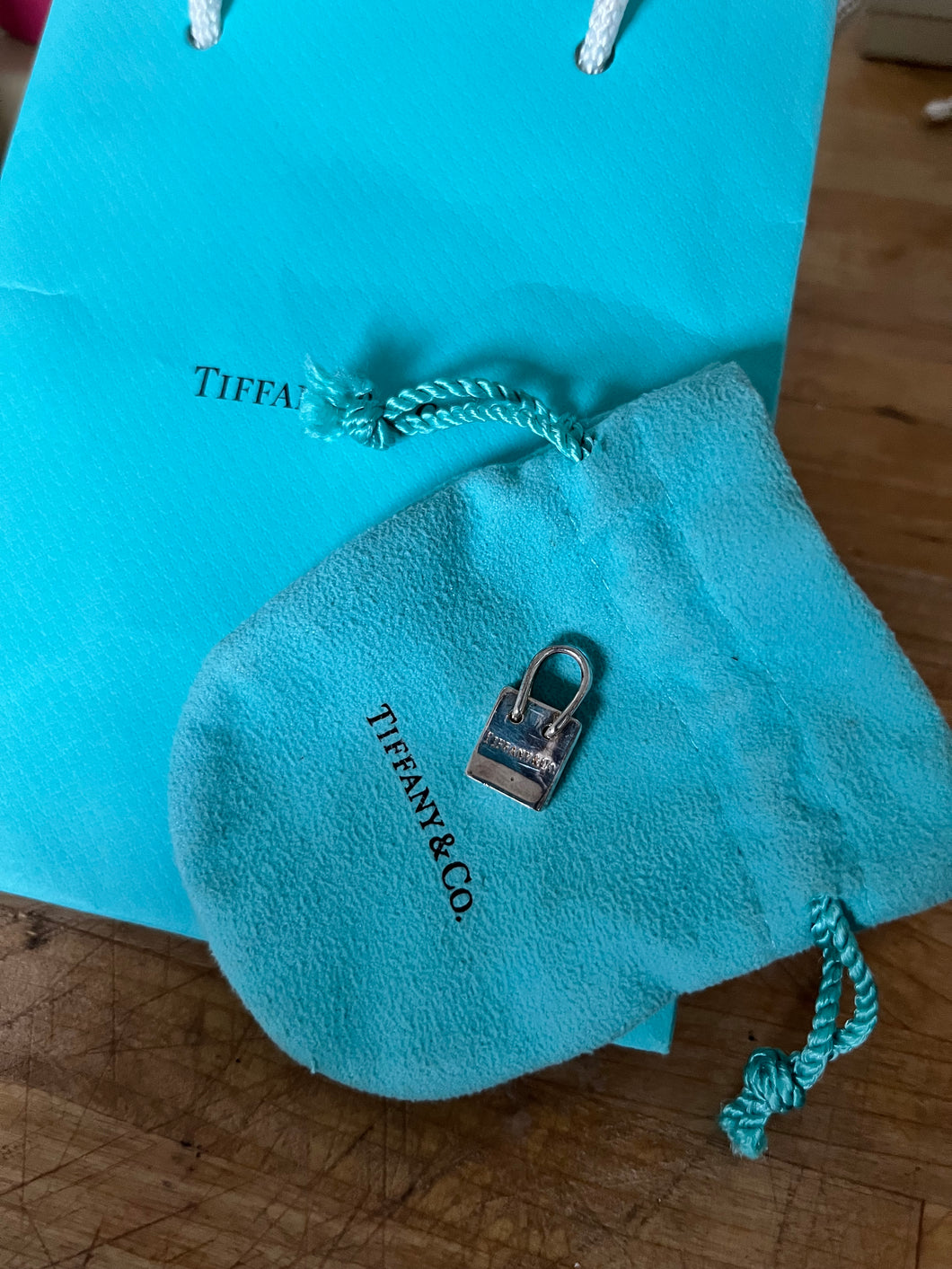 Tiffany 925 Silver Shopping Bag Charm