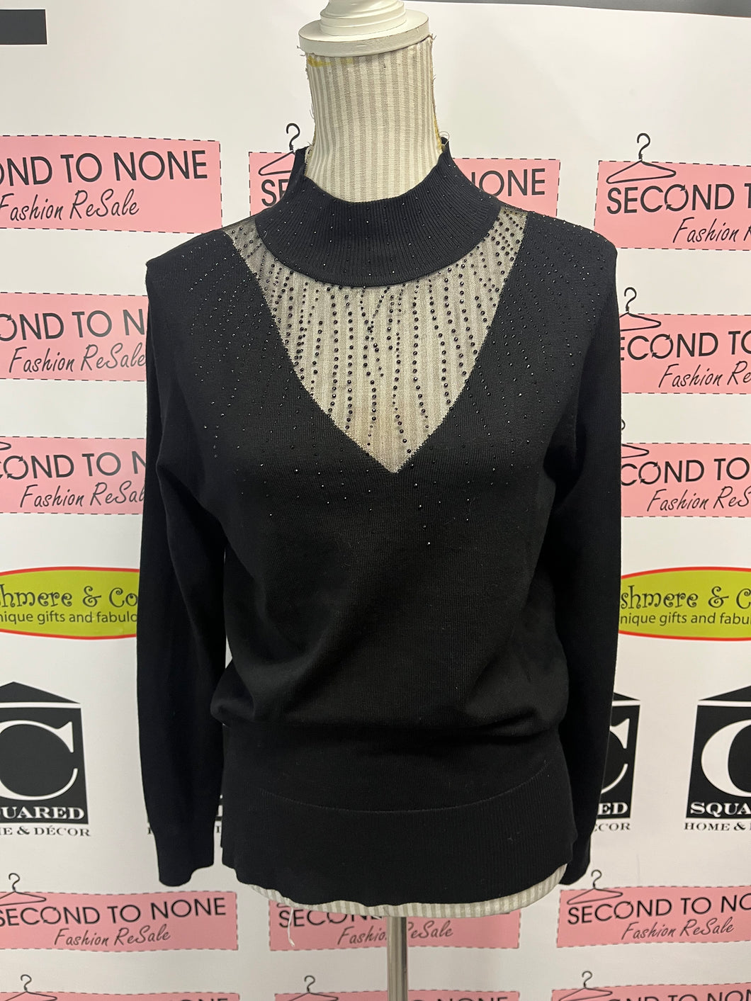 Blingy Mock Neck Sweater (Size M)