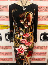 Load image into Gallery viewer, Joseph Ribkoff Slinky Floral Print Black Dress (Size 12)
