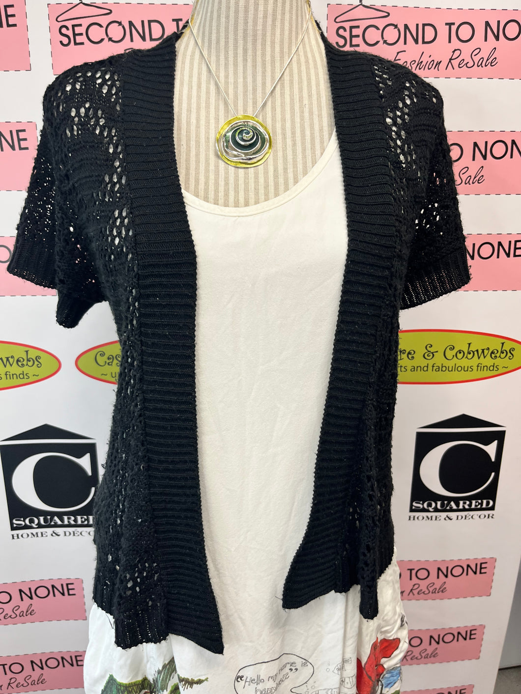 Cotton-Feel Knit Shrug (Size M)