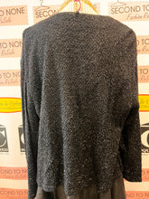 Load image into Gallery viewer, Vintage Script Black Sparkly Cardigan (Size L)

