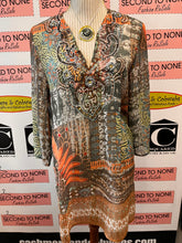 Load image into Gallery viewer, NWT Bling &amp; Beaded Sheer Print Tunic (Size S)
