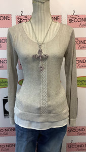 Lucky Brand Sparkly Fooler Top (Size M)
