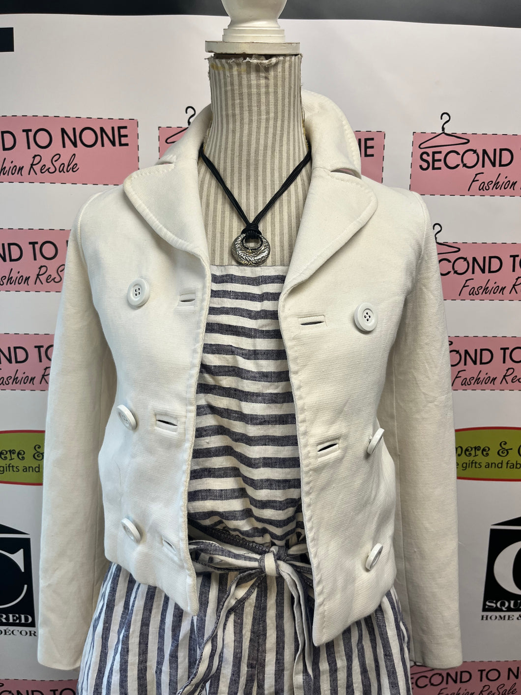 Dolce & Gabbana Y2K Ivory Cropped Blazer Jacket (Size 38)