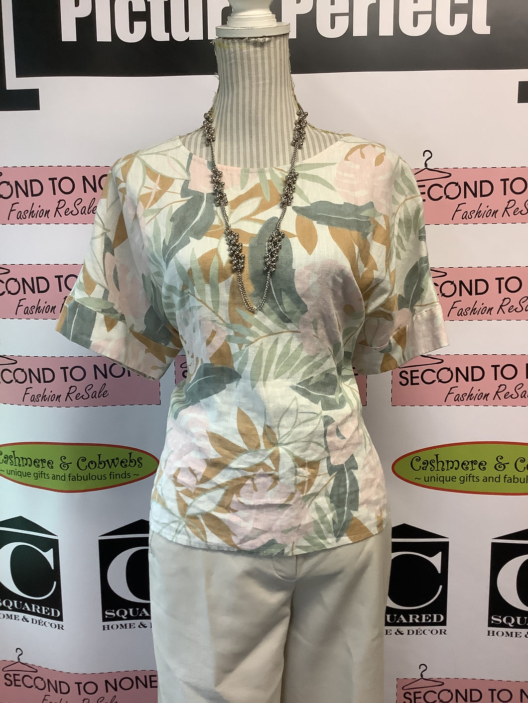Charlie Earth Tone Foliage Blouse (Size M)