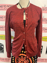 Load image into Gallery viewer, Red Bling-Button Cardigan (Size L)
