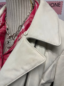 Danier Winter White Leather Jacket (Size S)