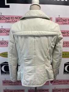 Danier Winter White Leather Jacket (Size S)
