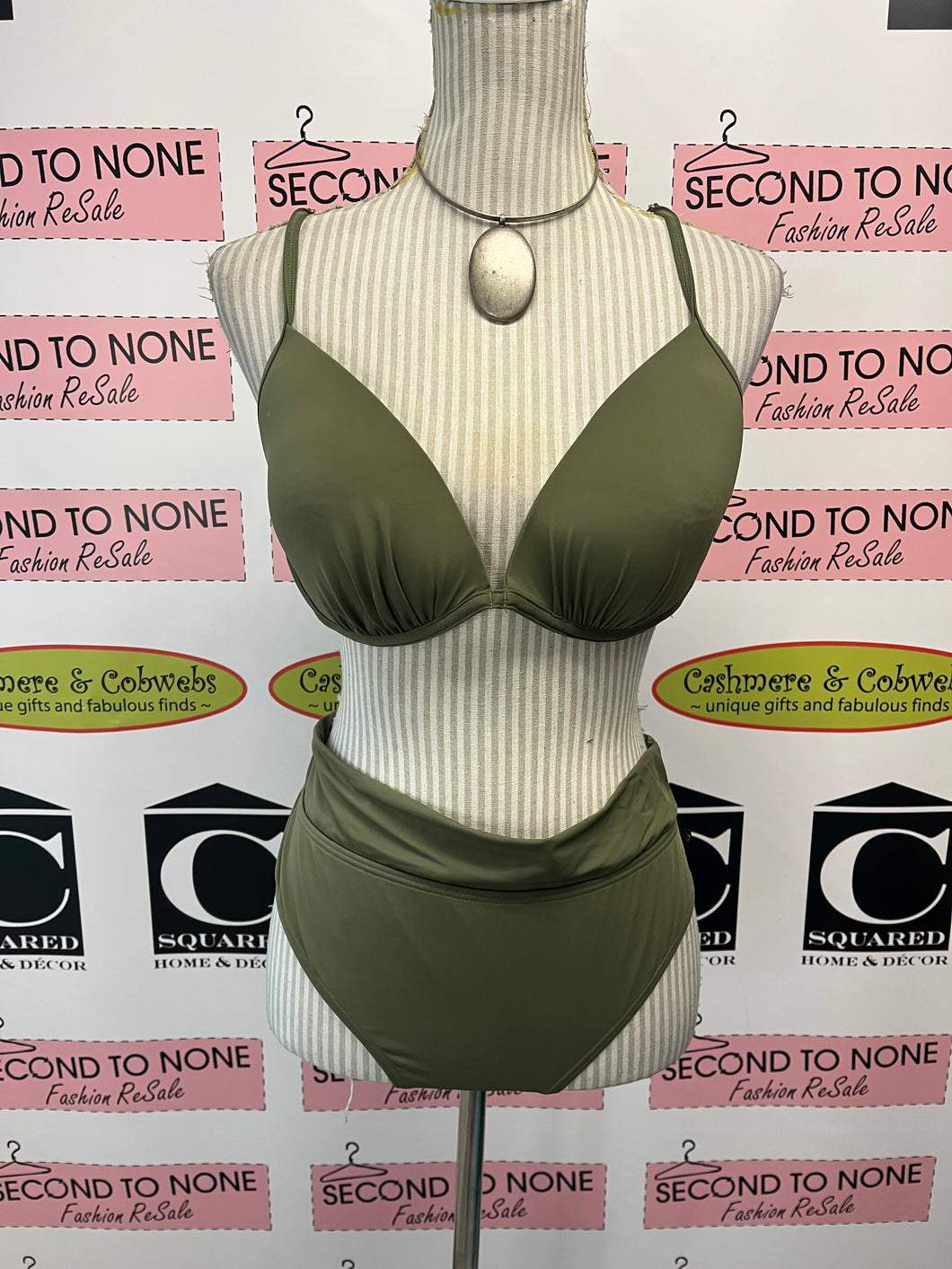 La Vie En Rose Khaki Green Bikini (Size L/XL)