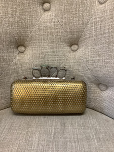 Gold Evening Knuckle Clutch