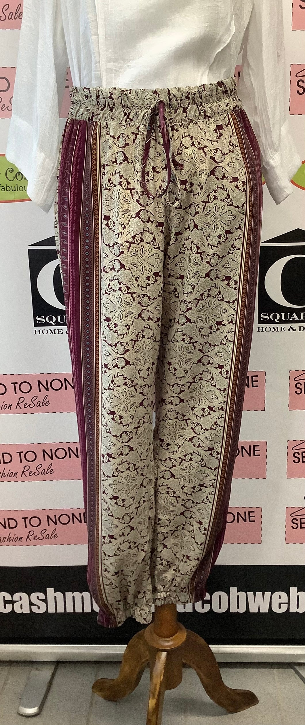 Burgundy Boho Pants (Size L)
