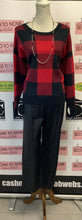 Load image into Gallery viewer, DKNY Red &amp; Black Checkered Sweater (Size S)
