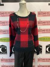 Load image into Gallery viewer, DKNY Red &amp; Black Checkered Sweater (Size S)

