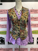 Load image into Gallery viewer, Tahari Purple 1/4 Button Up (Size M)
