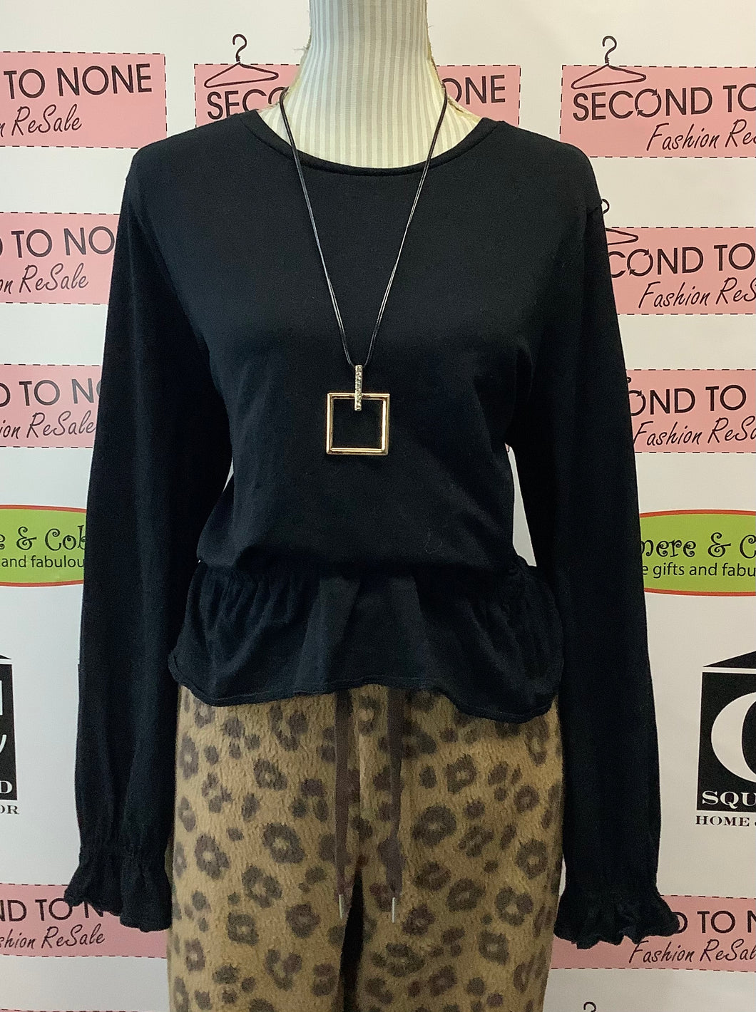 GAP Black Gathered Top (XL)