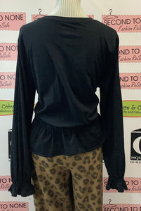 GAP Black Gathered Top (XL)