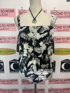 B&W Sheer Ruffle Front Swim Suit (Size 10)