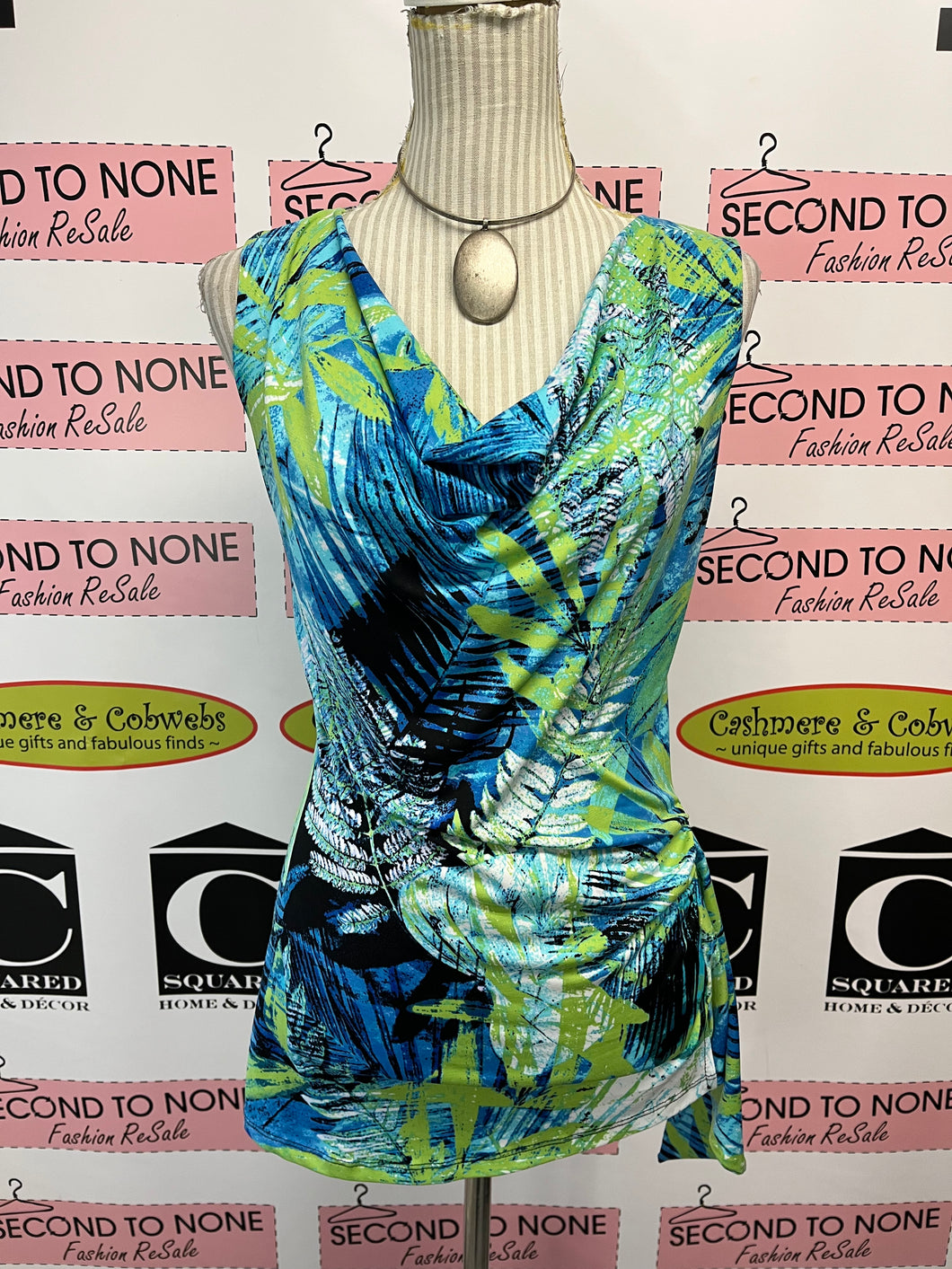 Laura Petites Asymmetrical Printed Tank (Size PS)