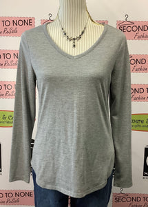 Jones NY Silver Sparkle Striped Top (S)