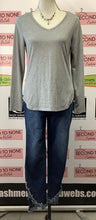 Load image into Gallery viewer, Jones NY Silver Sparkle Striped Top (S)
