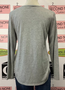 Jones NY Silver Sparkle Striped Top (S)