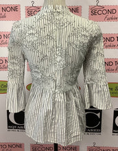 Load image into Gallery viewer, Pinstriped Lace Overlay Top (S)
